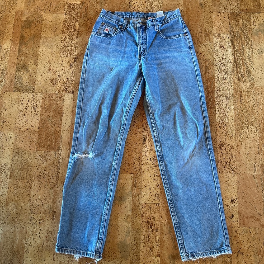 Womens Straight Leg Blue Jeans
